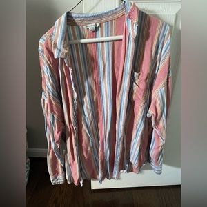 American Eagle colorful striped button down shirt long sleeve